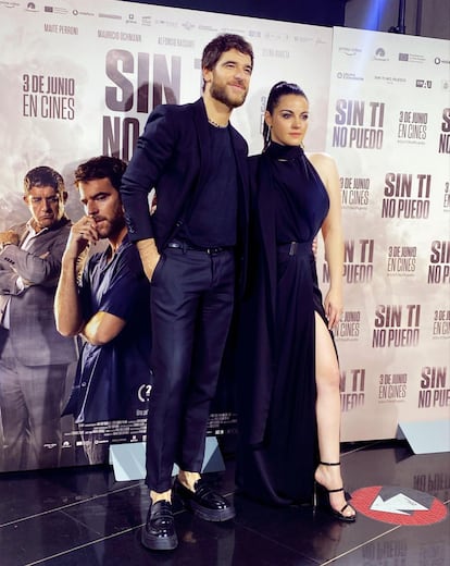 Maite Perroni y Alfonso Bassave en el preestreno de la película en Madrid, España.