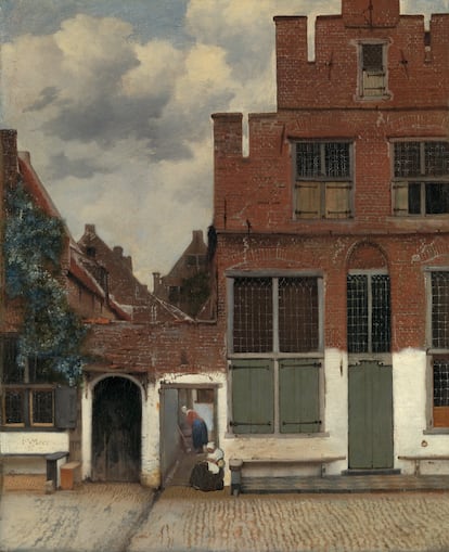 Visualización digital de la posible versión inicial de 'La callejuela', de Johannes Vermeer (c. 1658-1659).