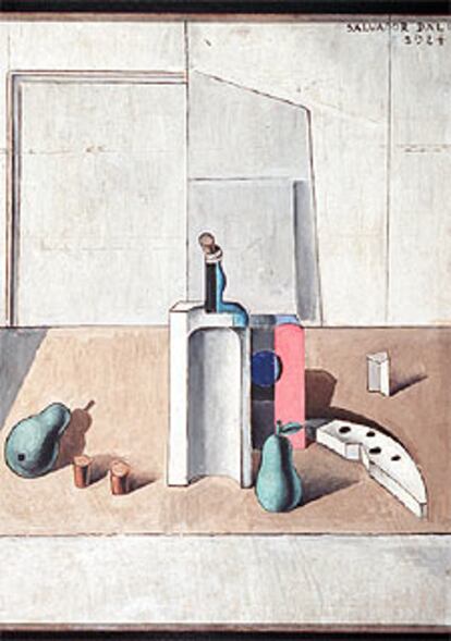 El cuadro cubista <i>Sifón y botella de ron</i>, pintado por Salvador Dalí en 1924.