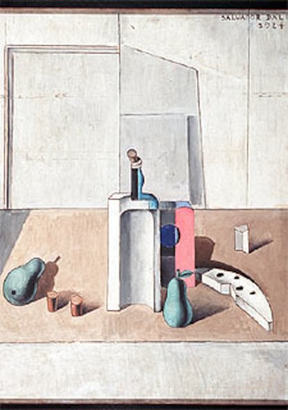 El cuadro cubista <i>Sifón y botella de ron</i>, pintado por Salvador Dalí en 1924.