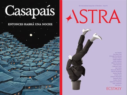 De izquierda a derecha, portadas de los últimos números de las revistas literarias 'Casapaís', 'Astra' y 'The Drift'.