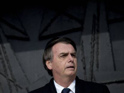 Bolsonaro, no memorial do holocausto, em Israel.