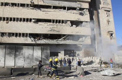 Aspecto del edificio atacado en Kirkuk.