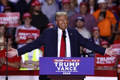 Donald Trump, en un acto de campaña en Michigan el pasado 5 octubre.