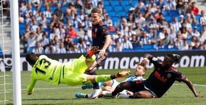 Kevin Gameiro, en la acción del gol.