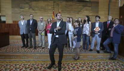 Los representantes de Ciudadanos, en su primera visita a la Asamblea.