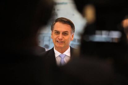 O presidente eleito Jair Bolsonaro em Brasília, nesta quinta-feira. 