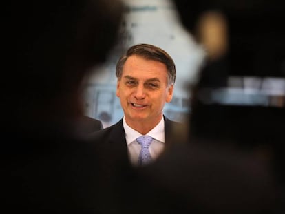 O presidente eleito Jair Bolsonaro em Brasília, nesta quinta-feira. 