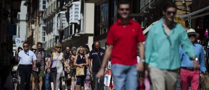 Turistas en el centro de Málaga.