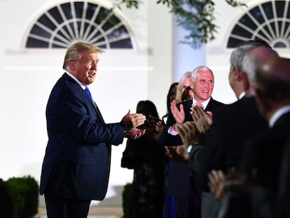 Trump, en la Casa Blanca durante la Convención Republicana.