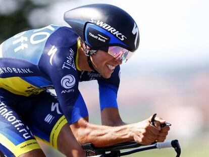 Contador, durante el Eneco Tour.