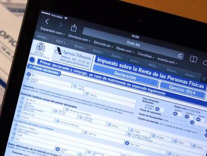 Una declaración de la renta en formato electrónico. 