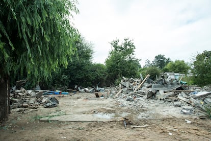 Los escombros de la casa de la familia Teliz-de la Cruz, tras ser demolida.