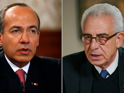 Los expresidentes Felipe Calderón y Ernesto Zedillo, en una composición fotográfica.