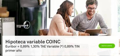 Coinc mejora su hipoteca a tipo variable al reducir el diferencial al 0,89%.