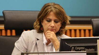 La ministra de Justicia Dolores Delgado en el Congreso.