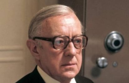 Alec Guinness como George Smiley en &#039;Tinker Tailor Soldier Spy&#039; (1979), de John Irvin.