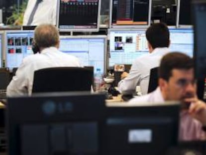 Oficinas de Ahorro Corporación, grupo de servicios financieros encargado de la subasta de bonos y letras del Tesoro Público español. EFE/Archivo