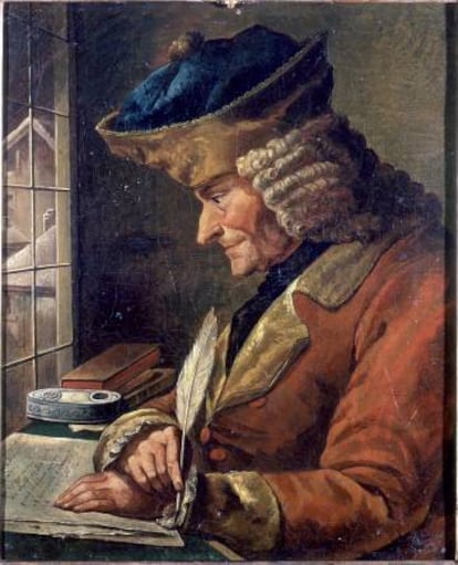 Retrato an&oacute;nimo de Voltaire (1694-1778), realizado en el siglo XVIII. 