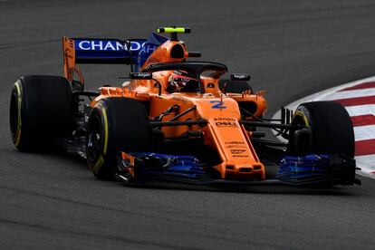 Stoffel Vandoorne, piloto belga de la escudedería McLaren, durante el Gran Premio de España, el 13 de mayo de 2018.