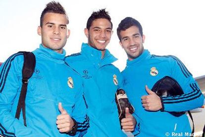 Los canteranos Jesé Rodríguez, Pedro Mendes y Pacheco.