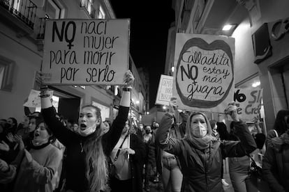 Manifestación en Sevilla por el día internacional de la mujer, el 8 de marzo de 2022.