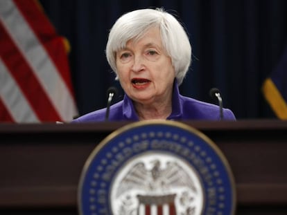 Janet Yellen en su &uacute;ltima rueda de prensa al frente de la Fed
