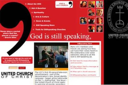 Imagen del polémico anuncio de la Iglesia de Cristo Unida, disponible en su página web.