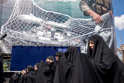 Iranians gather in Tehran's Revolution Square after the United States and Iran agreed to a two-week ceasefire, on April 8, 2026 in Tehran, Iran.