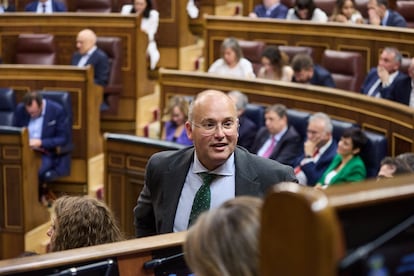 El secretario general del PP, Miguel Tellado, durante un pleno extraordinario, en el Congreso de los Diputados, este miércoles, en Madrid.