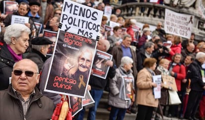 Manifestación de pensionistas en Bilbao