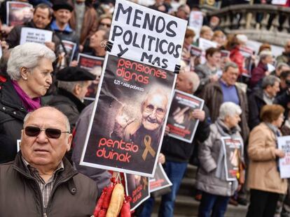 Manifestación de pensionistas en Bilbao