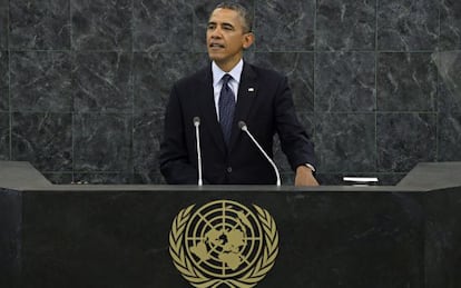 El presidente de EE UU, Barack Obama, pronuncia su discurso ante Naciones Unidas.