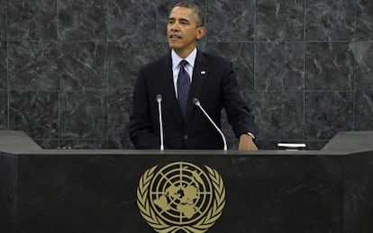 El presidente de EE UU, Barack Obama, pronuncia su discurso ante Naciones Unidas.