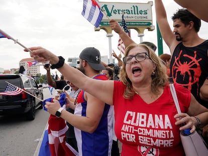 Cuban exiles at a demonstration in Miami, in 2021
