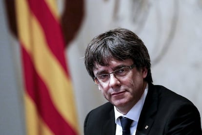 Carles Puigdemont, el passat 10 d'octubre en el palau de la Generalitat.