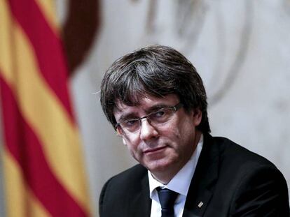 Carles Puigdemont, el passat 10 d'octubre en el palau de la Generalitat.