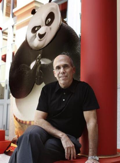 Jeffrey Katzenberg, ayer en Madrid promocionando <i>Kung Fu Panda. </i>