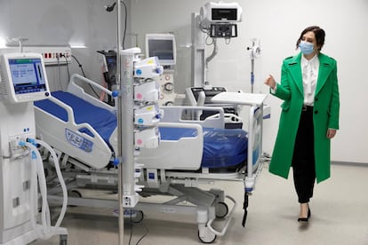 La presidenta regional, Isabel Díaz Ayuso, durante el acto de inauguración del hospital.