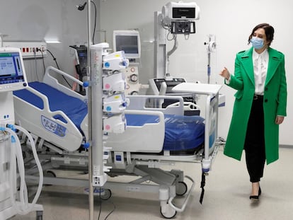 La presidenta regional, Isabel Díaz Ayuso, durante el acto de inauguración del hospital.