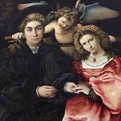 <i>Micer Masilio y su esposa,</i> obra de Lorenzo Lotto que se exhibe en el Prado.