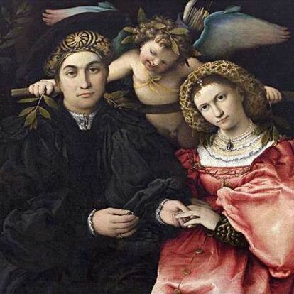 <i>Micer Masilio y su esposa,</i> obra de Lorenzo Lotto que se exhibe en el Prado.