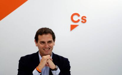 Albert Rivera, en la sede de Ciudadanos en Madrid.