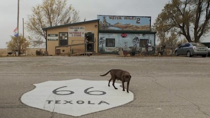 Texola (Oklahoma), one of the towns on Route 66, in a photo still from the documentary ‘Almost Ghosts’.