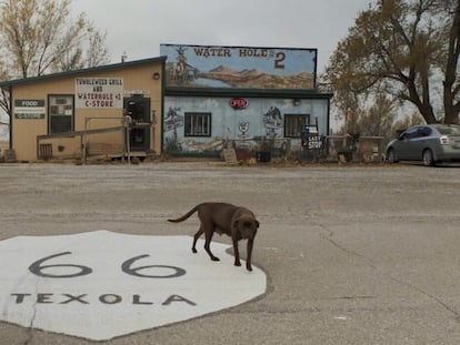 Texola (Oklahoma), one of the towns on Route 66, in a photo still from the documentary ‘Almost Ghosts’.