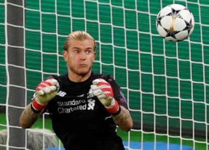 Karius, en la final de Champions