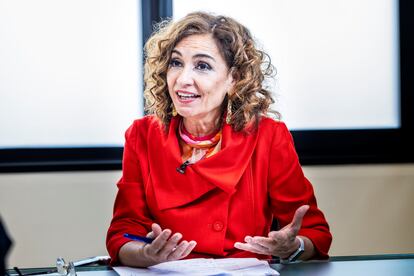 María Jesús Montero, durante la entrevista. 