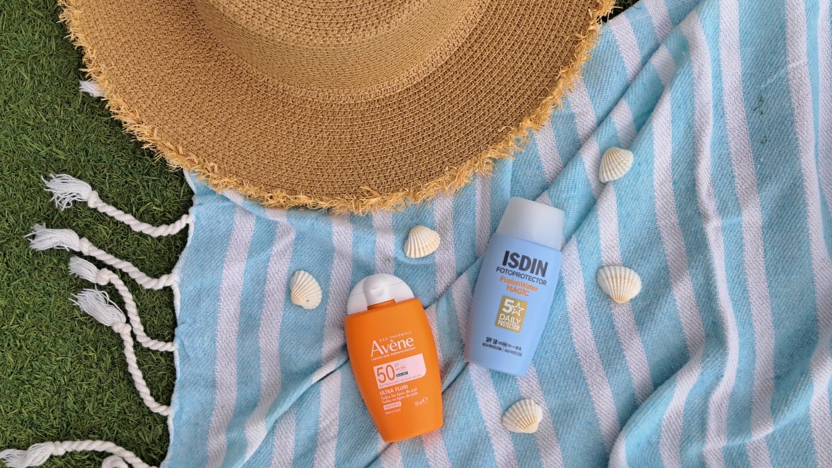 Protectores solares faciales de Avène y de Isdin.