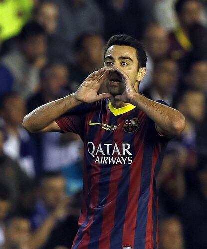 Xavi durante la final de la Copa del Rey.