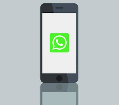 Dibujo teléfono con la app WhatsApp